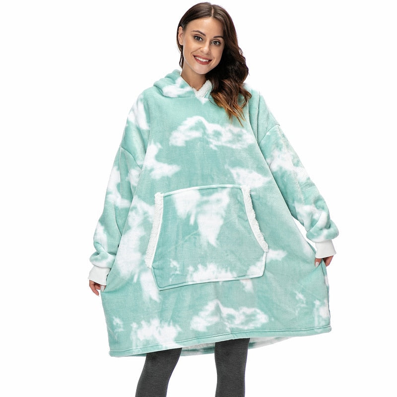 Ultra-zachte fleece- en woldeken met capuchon voor comfort en warmte thuis