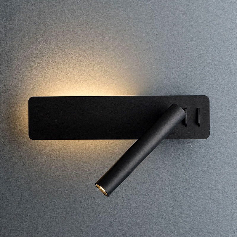 Draaibare LED- leeswandlamp voor het bed