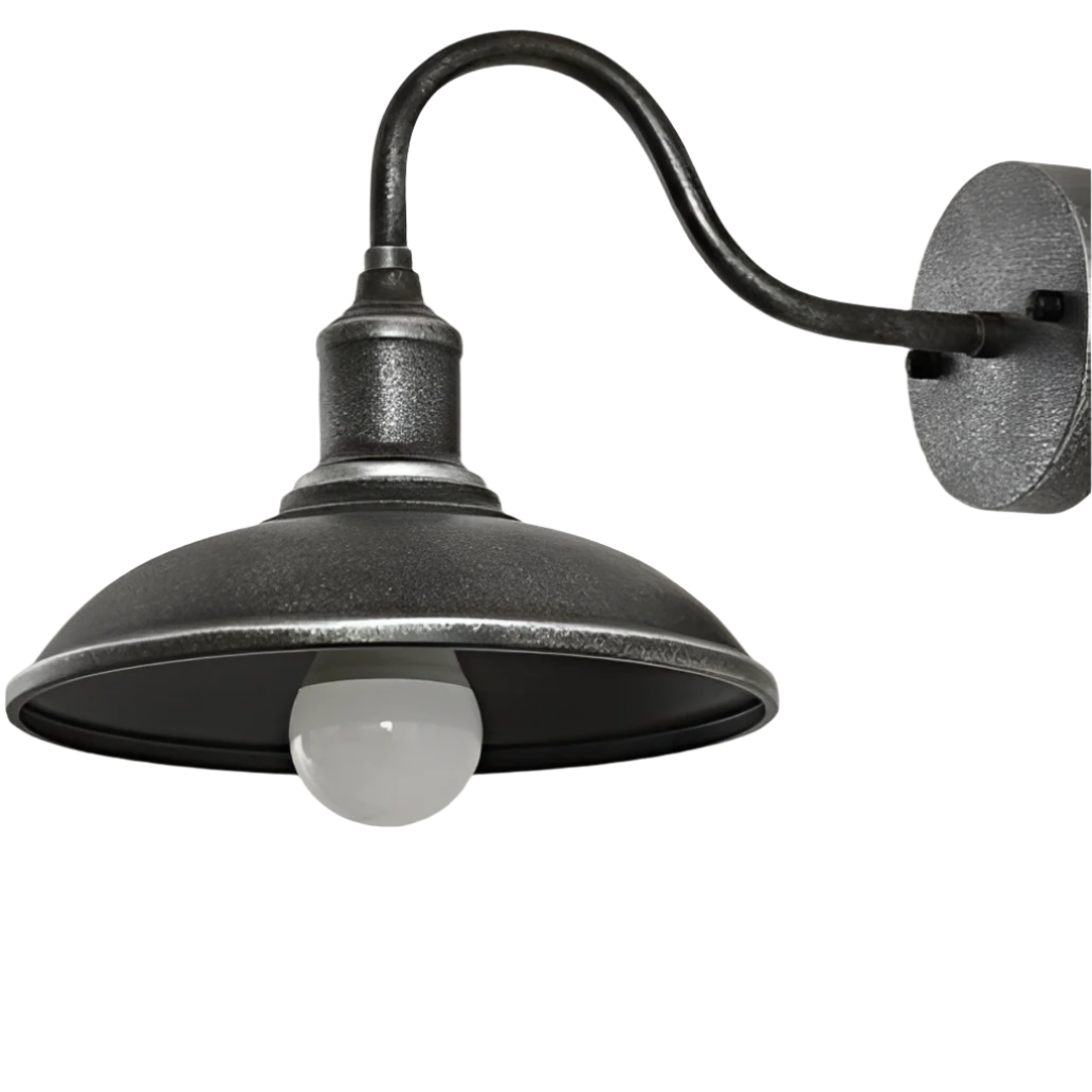 Vintage Industriële IJzeren Kom Buiten Wandlamp LED 1-Licht