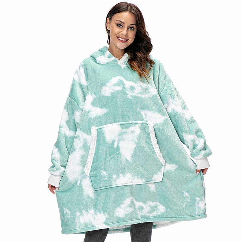 Ultra-zachte fleece- en woldeken met capuchon voor comfort en warmte thuis