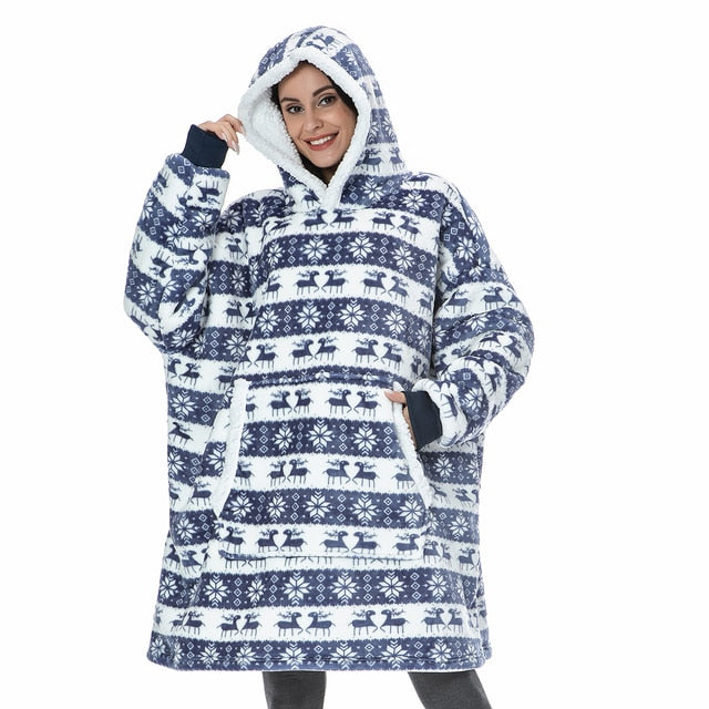 Ultra-zachte fleece- en woldeken met capuchon voor comfort en warmte thuis