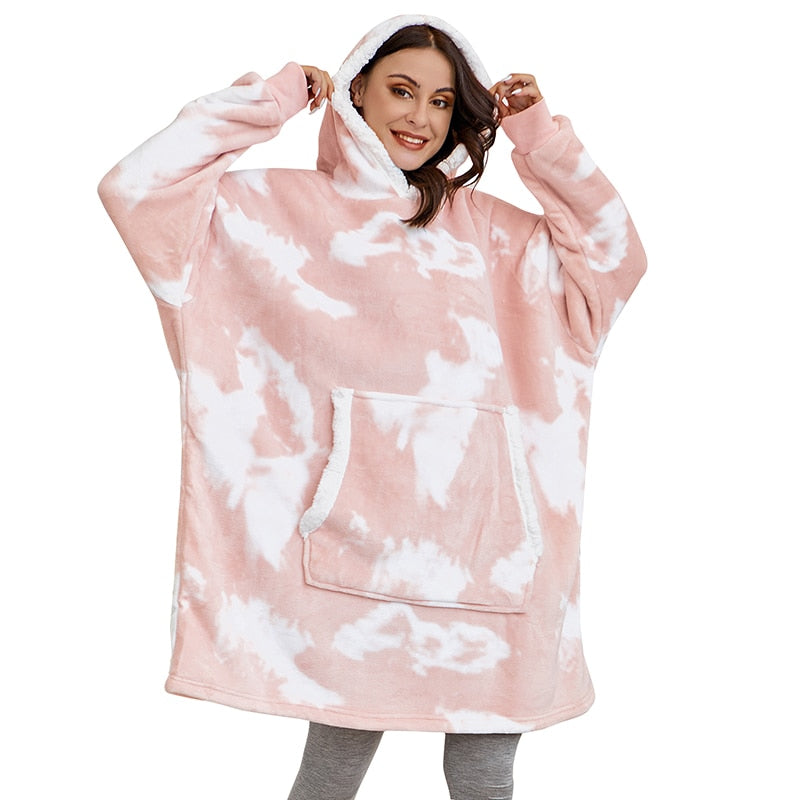 Ultra-zachte fleece- en woldeken met capuchon voor comfort en warmte thuis