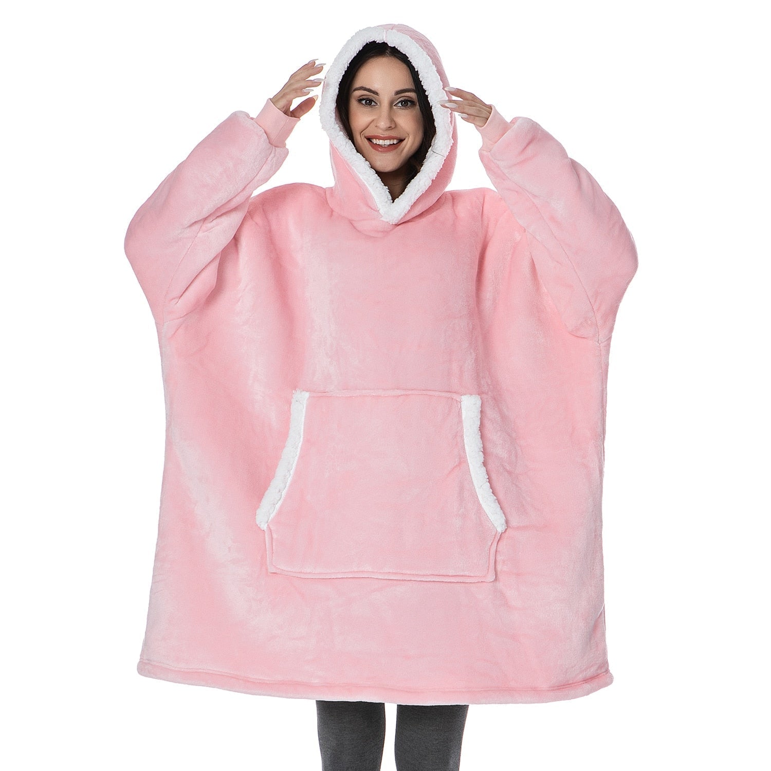 Ultra-zachte fleece- en woldeken met capuchon voor comfort en warmte thuis