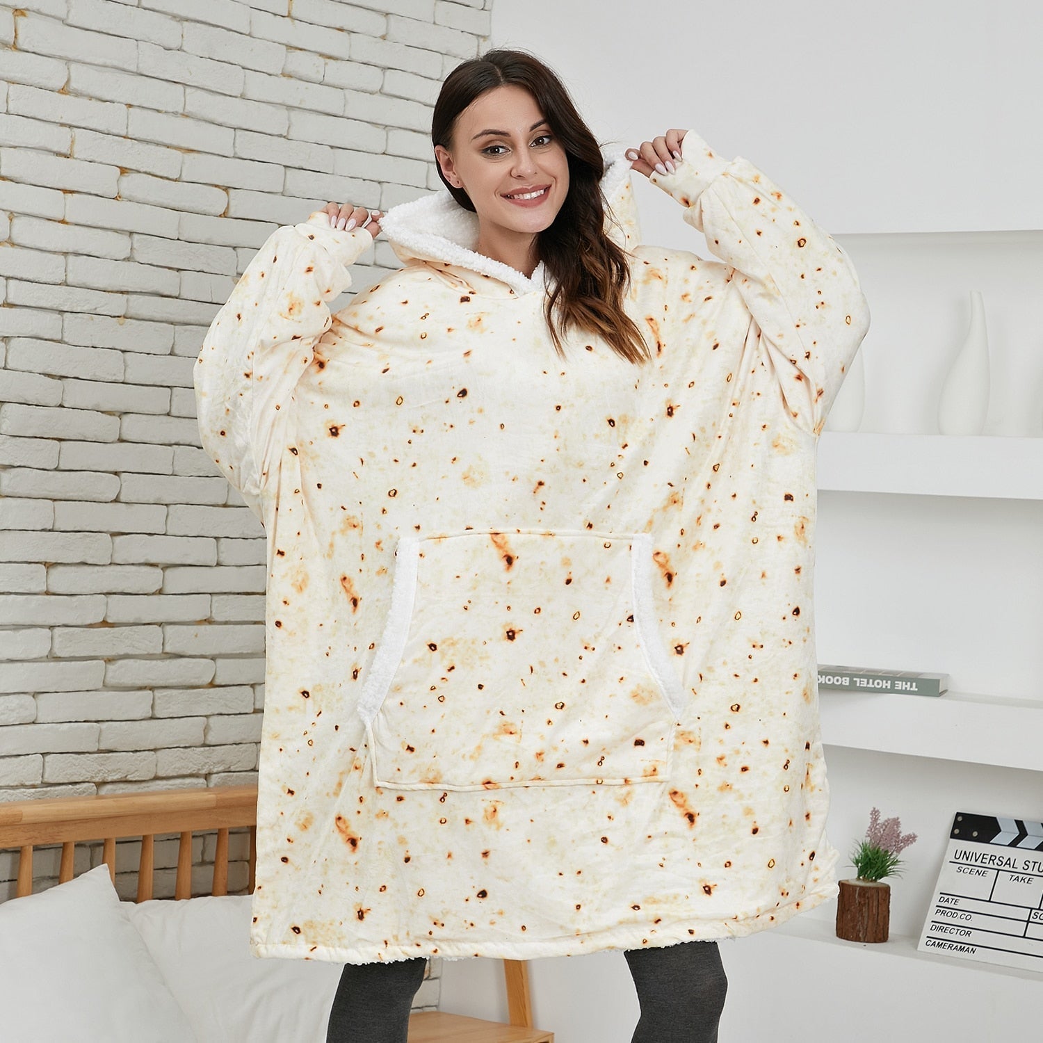 Ultra-zachte fleece- en woldeken met capuchon voor comfort en warmte thuis