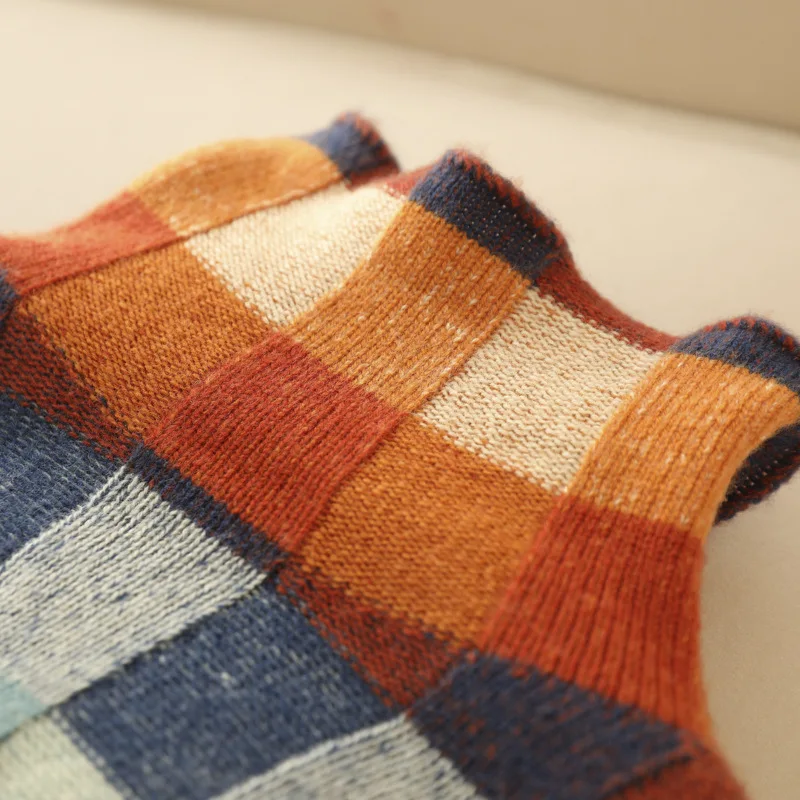 CashLoom Kasjmiertrui – Patchwork Damestrui met Col en Duurzaam Ontwerp