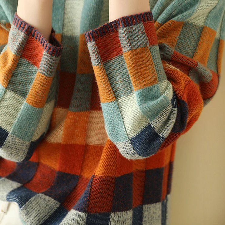 CashLoom Kasjmiertrui – Patchwork Damestrui met Col en Duurzaam Ontwerp