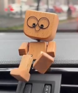 Houten Decoratie Figuur met Beweegbare Wipfunctie en Verwisselbare Gezichten