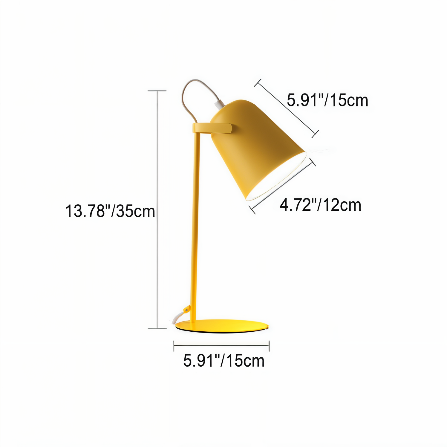 Frendorf | Macaron Tafellamp - Scandinavische gele Bureau Lamp - Verstelbare Lamp