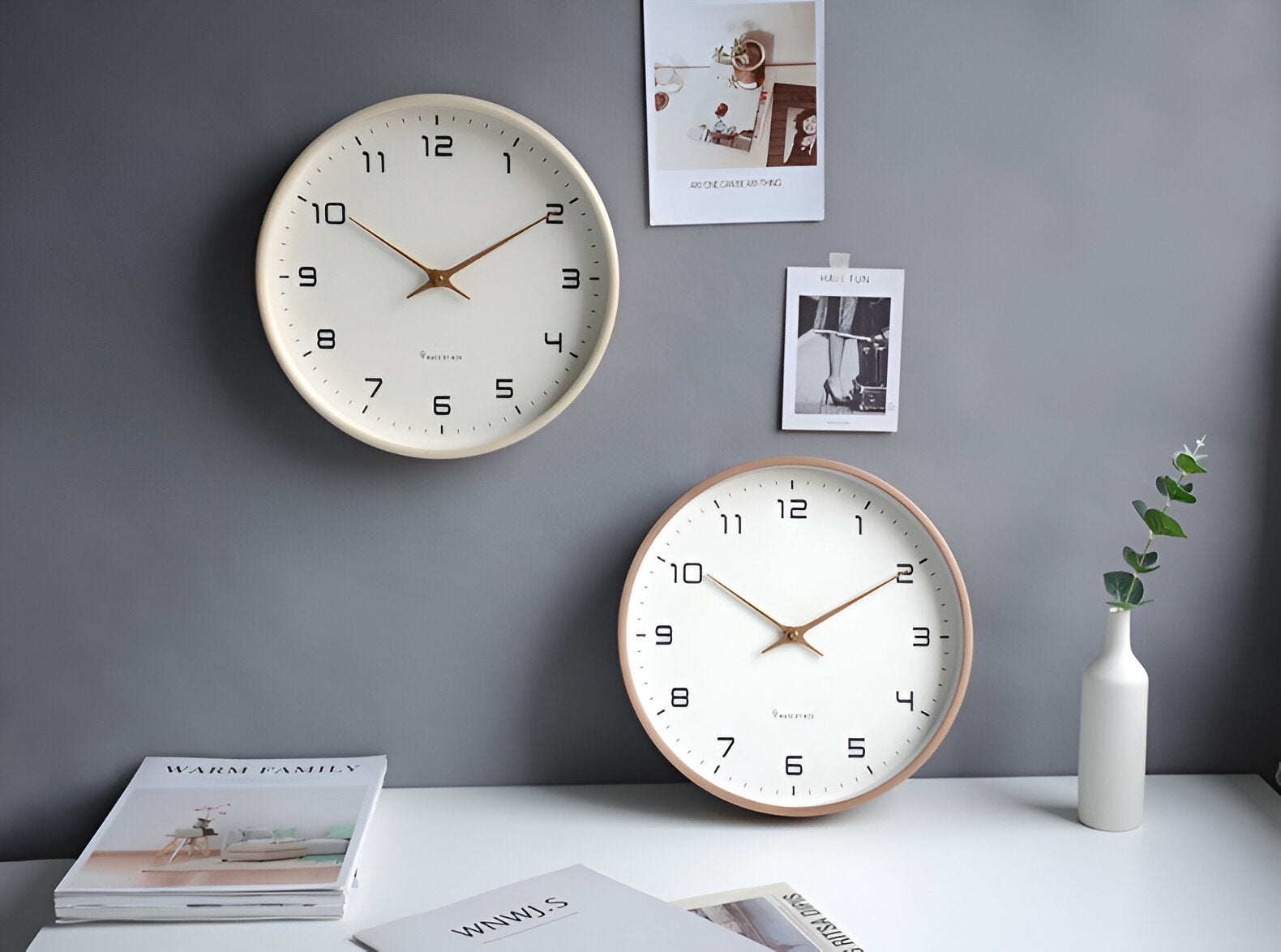 Scandinavische houten Wandklok Minimalistisch Ontwerp voor Woonkamer, Kantoor en Keuken