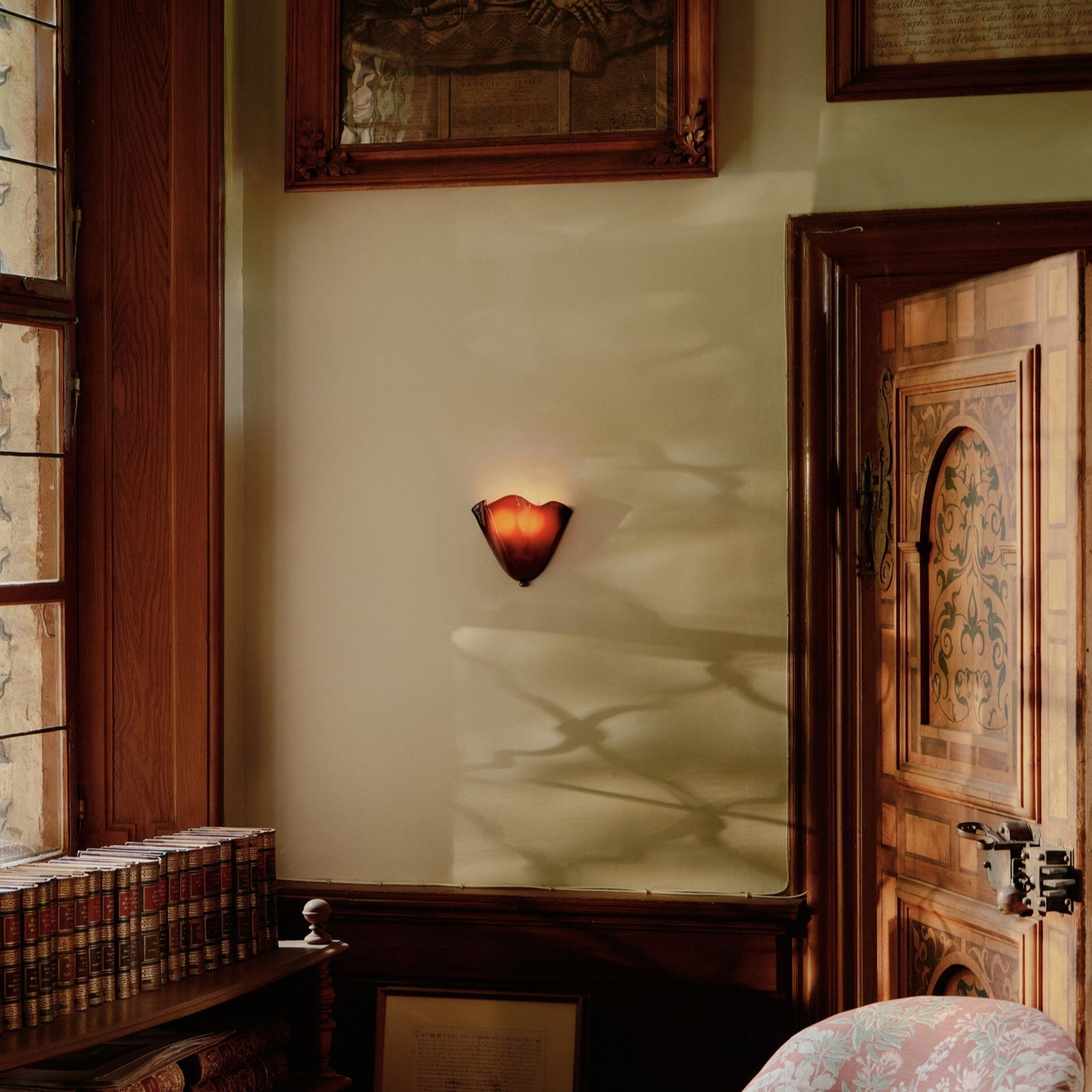 Retro Glas-in-lood Schelp Wandlamp LED 1-Licht