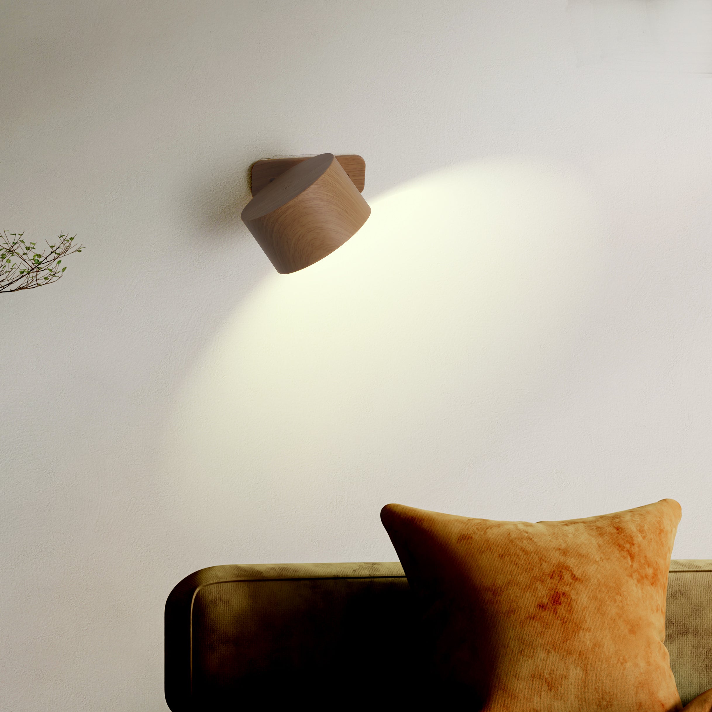 Ticky Magnetische Wandleuchte Houtlook