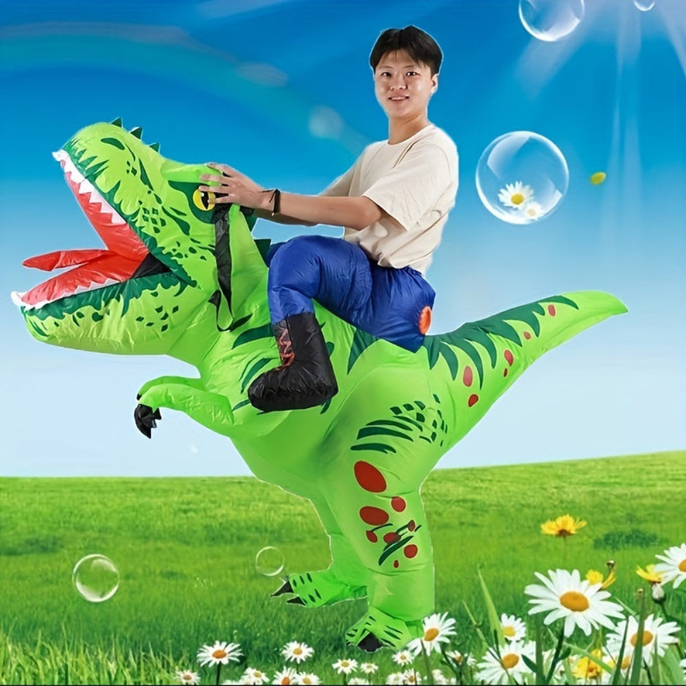 Opblaasbaar Dinosauruskostuum Kinderen Halloween Kostuum Ride-On