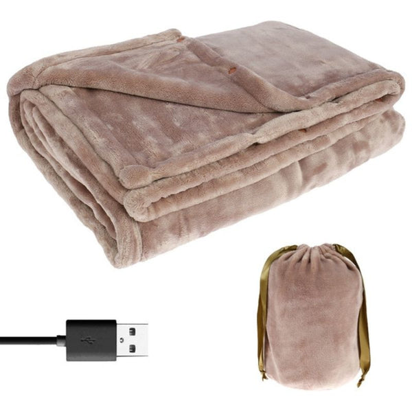 Draadloze Elektrische Deken – USB Oplaadbare Verwarmde Flanellen Deken