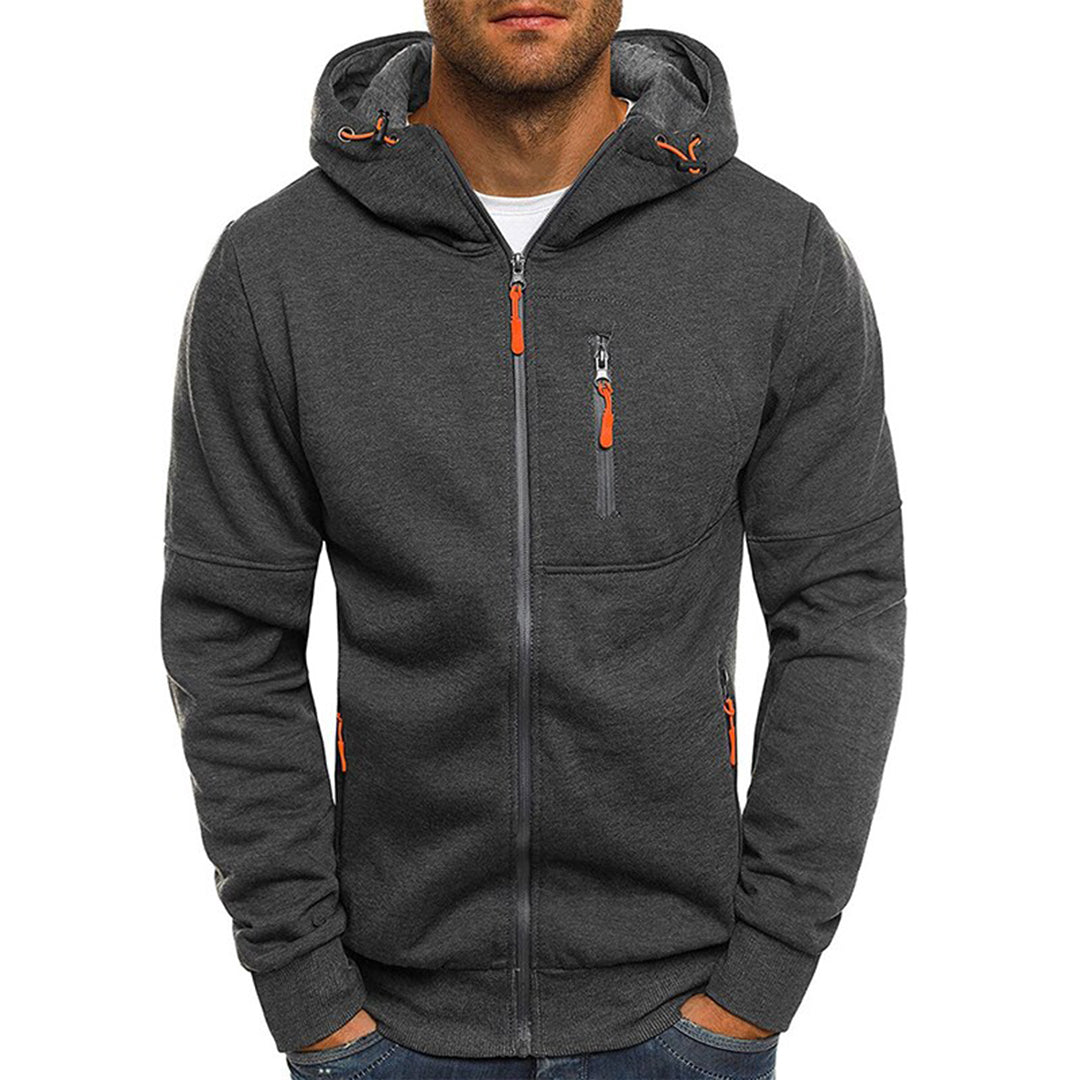 Karl | Casual heren hoodie met rits