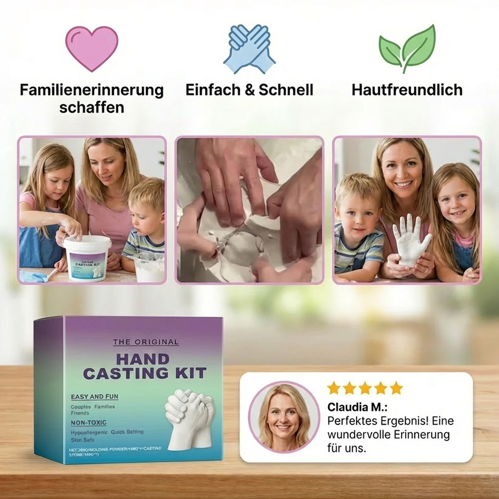 Handafdrukset voor gezinnen & stellen – 3D gips herinneringsset