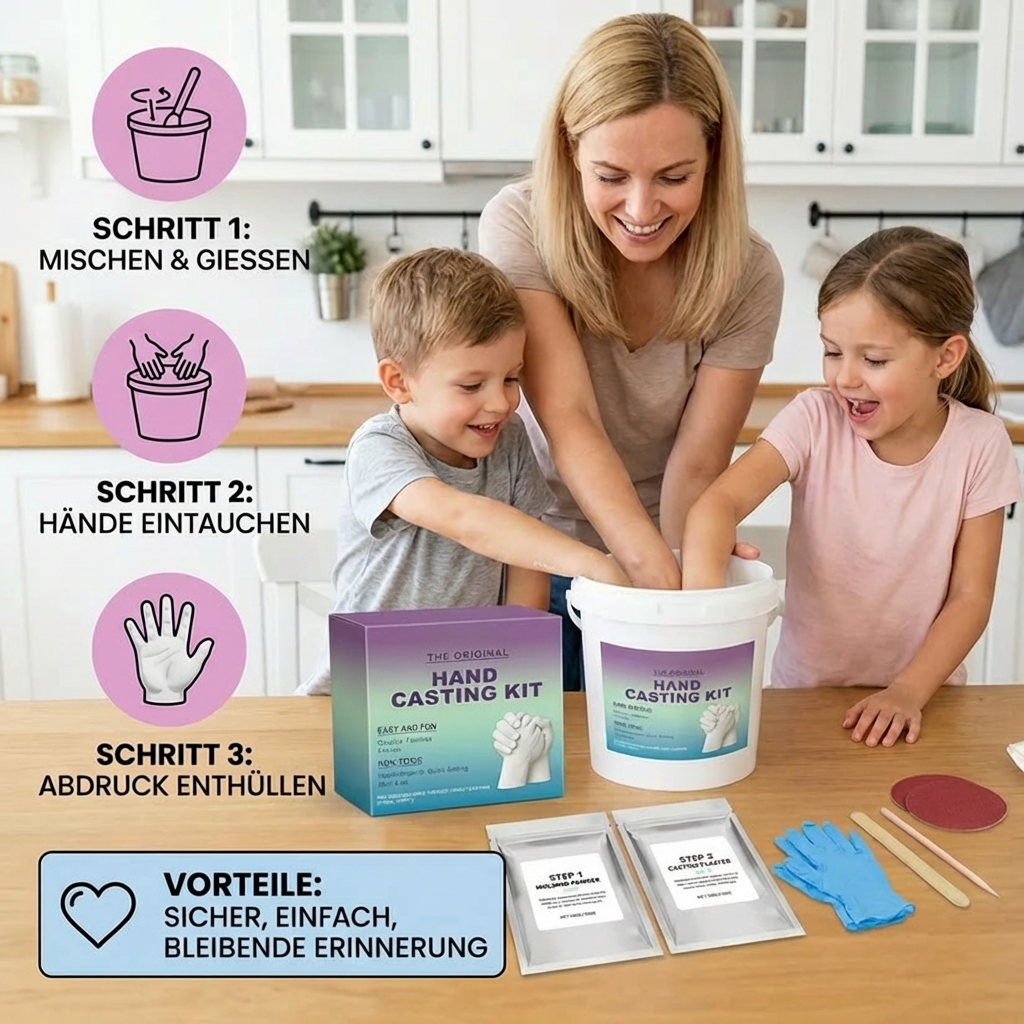 Handafdrukset voor gezinnen & stellen – 3D gips herinneringsset