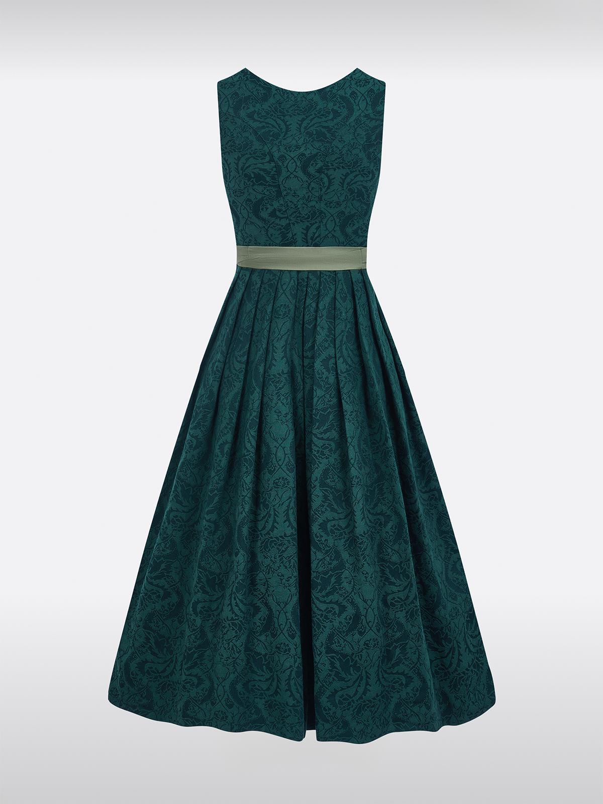 Groene Rechte Halslijn Met Bloemenpatroon Dirndl