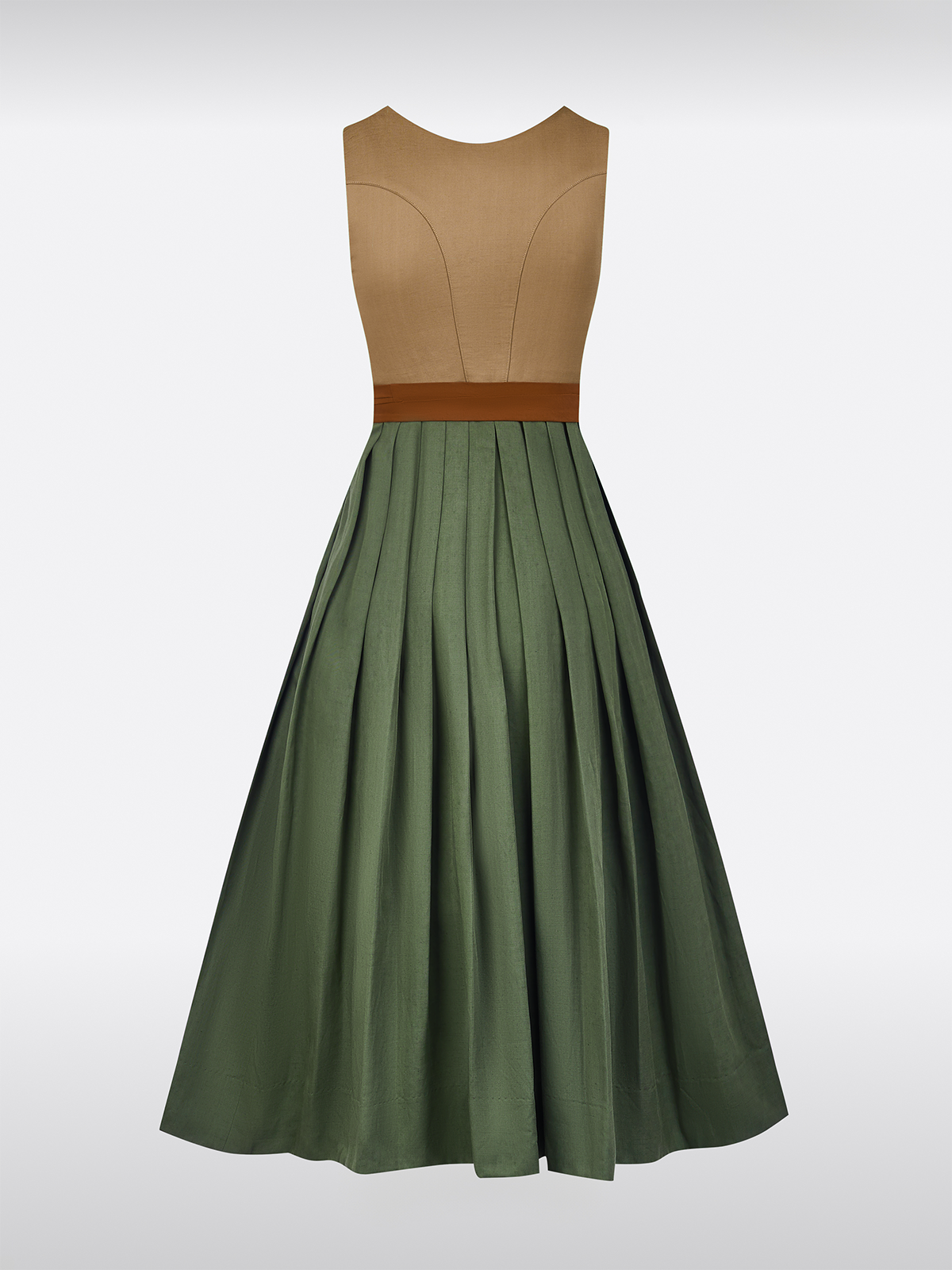 Braun Rechte Halslijn Effen Dirndl