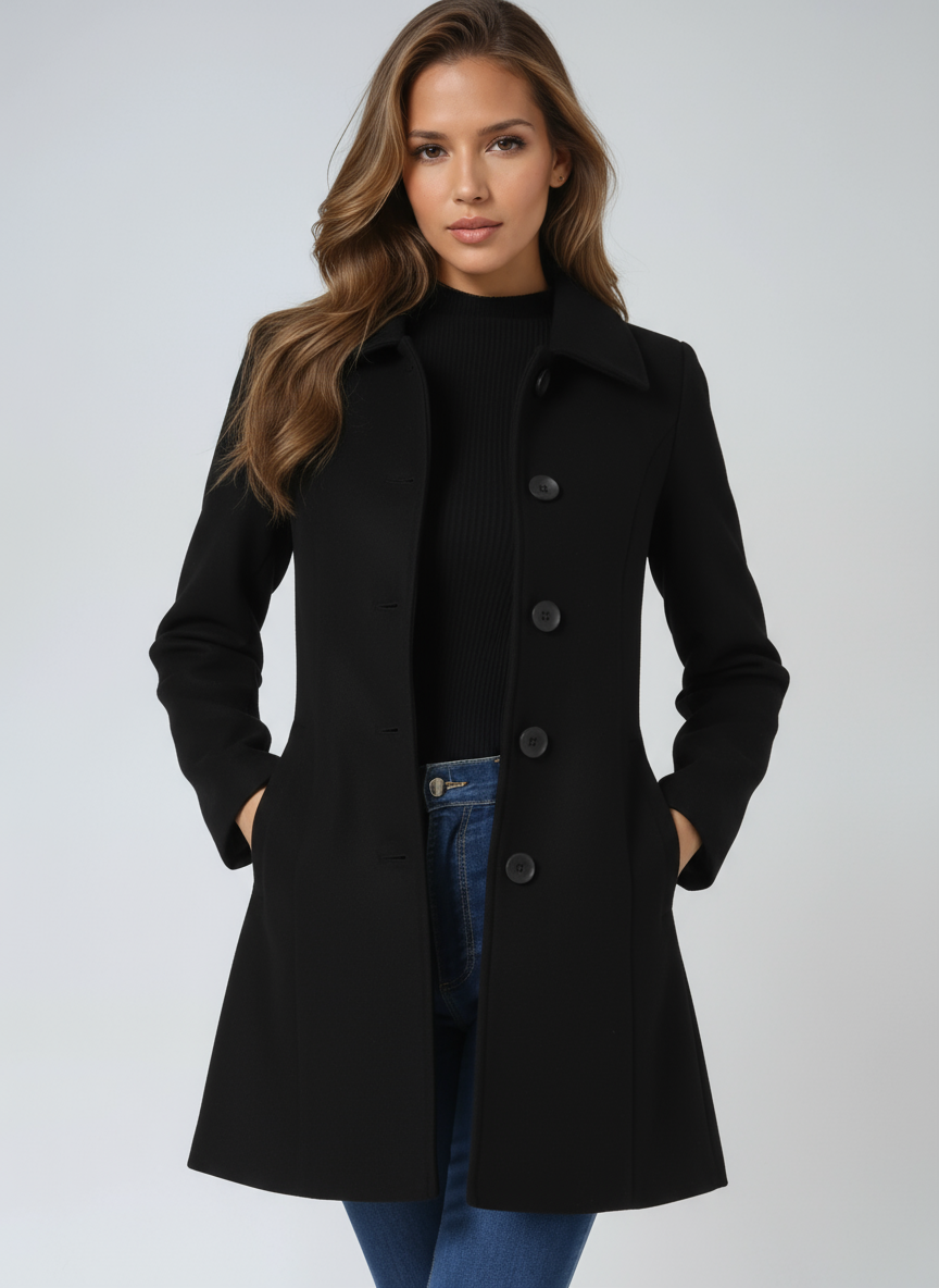 ChicEssence Winter-Trenchcoat | Elegante en warme enkele rij knoopontwerp voor stijlvolle bescherming tegen de kou