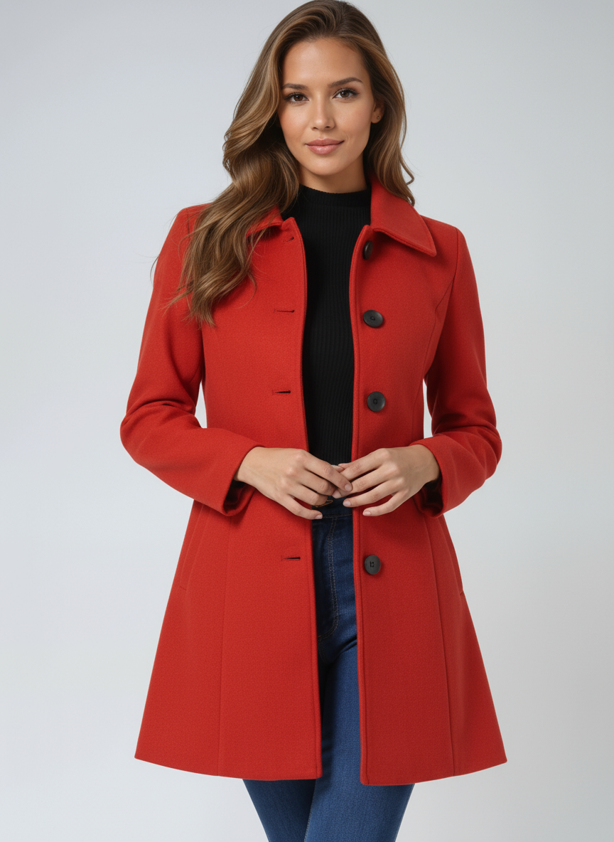 ChicEssence Winter-Trenchcoat | Elegante en warme enkele rij knoopontwerp voor stijlvolle bescherming tegen de kou