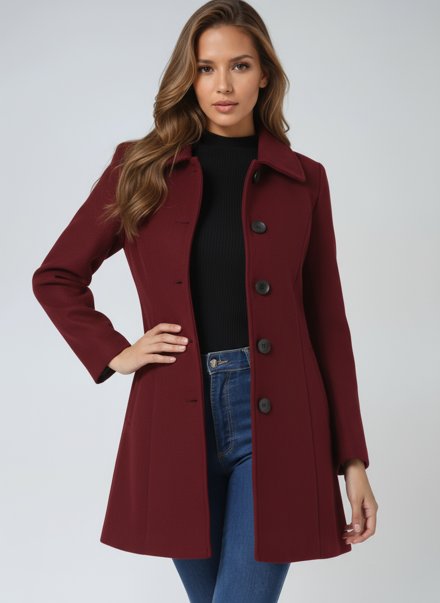 ChicEssence Winter-Trenchcoat | Elegante en warme enkele rij knoopontwerp voor stijlvolle bescherming tegen de kou