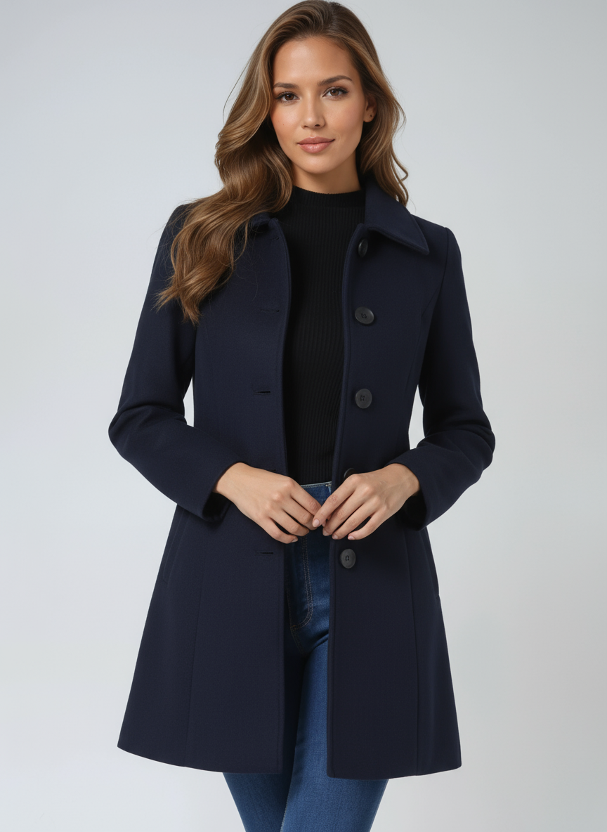 ChicEssence Winter-Trenchcoat | Elegante en warme enkele rij knoopontwerp voor stijlvolle bescherming tegen de kou