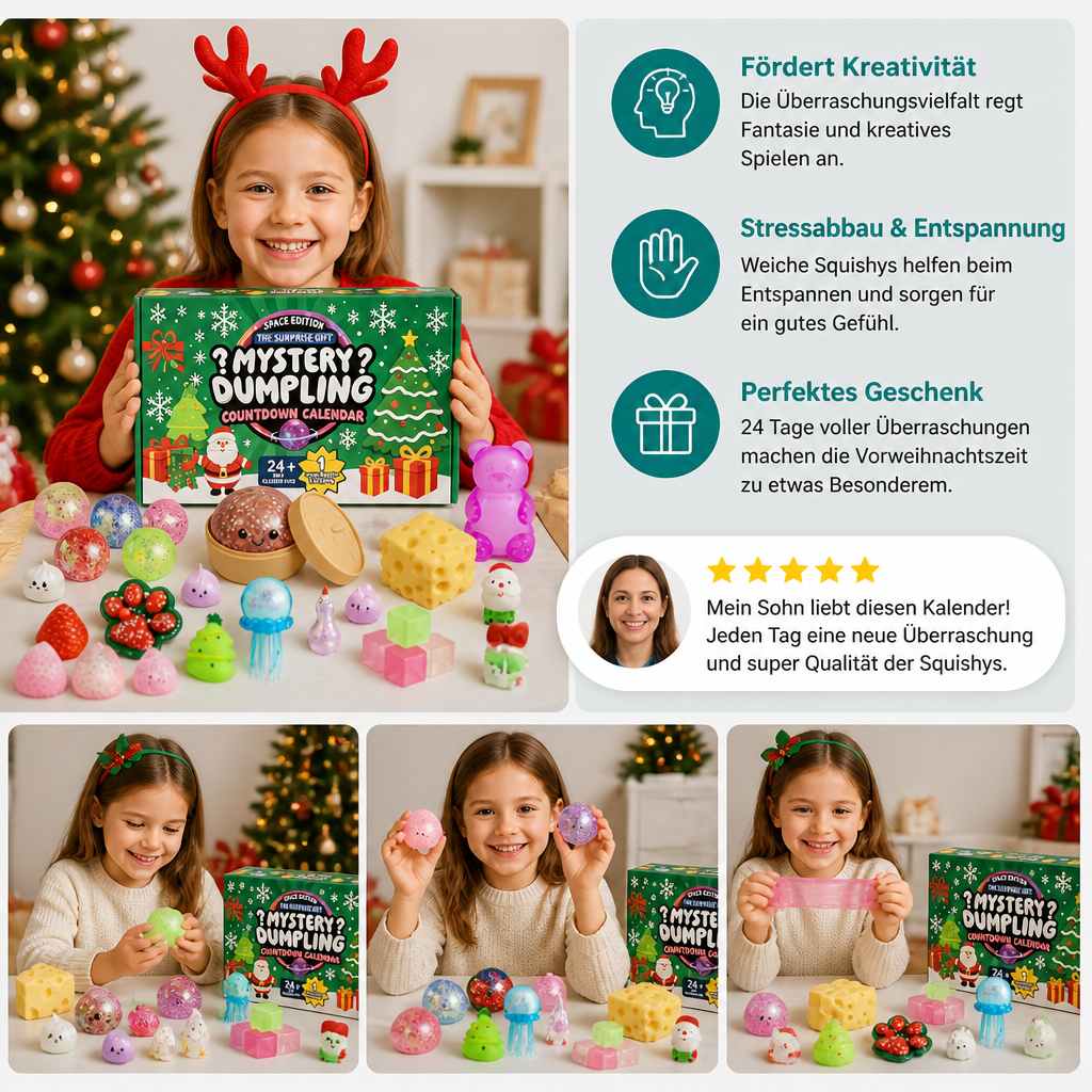 Squishy Kerst Adventskalender voor Kinderen – 24 Dagen Vol Verrassingen