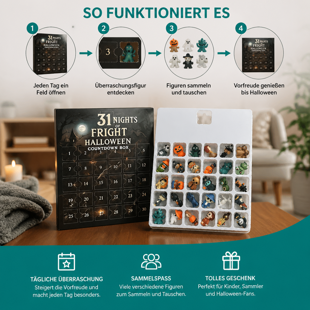Halloween Adventskalender – Griezelige Mini-Figuren & Hangers
