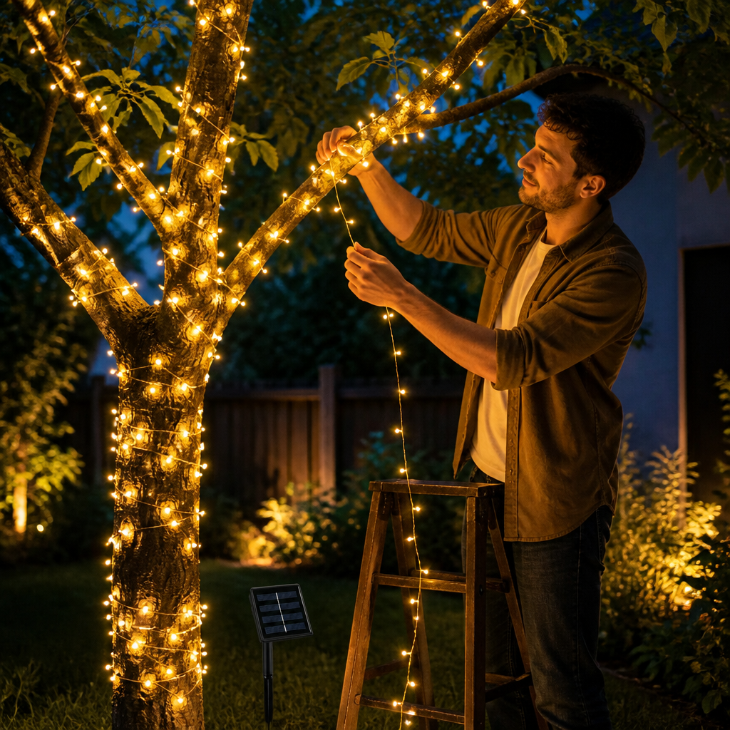 Solar LED Kerstverlichting voor Buiten – Lichtslinger op Zonne-energie met 8 Lichtstanden