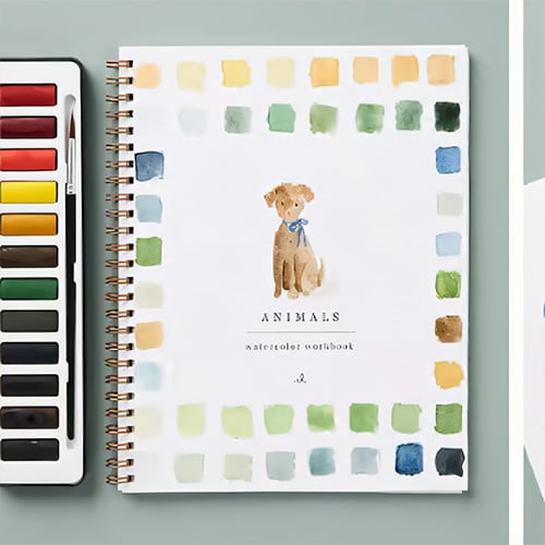 Kunstboek | Aquarel Werkboek Beginners | Stap voor Stap Schilderboek | AquaBliss
