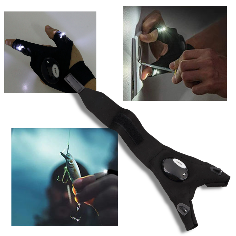 Set van LED-handschoenen met waterdichte lichten