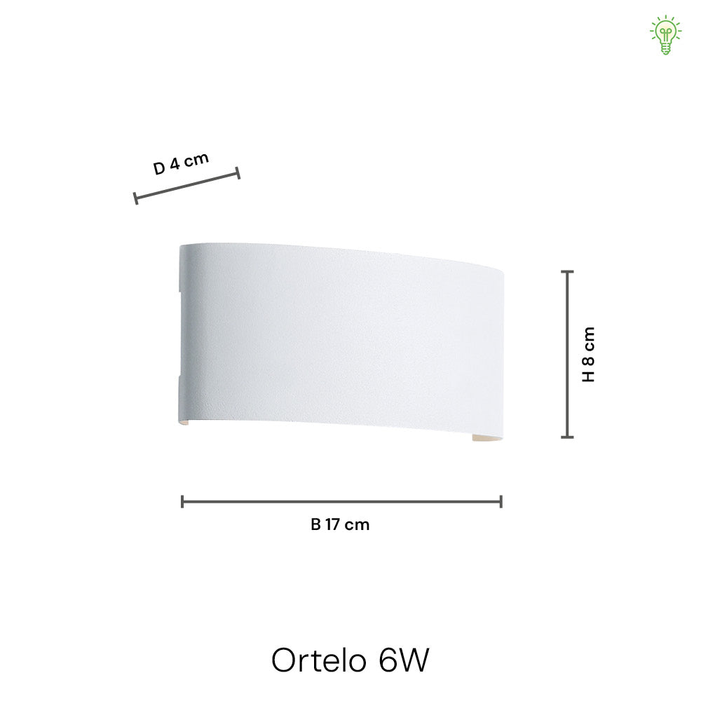 Ortelo 6W 17cm Wandlamp Zwart