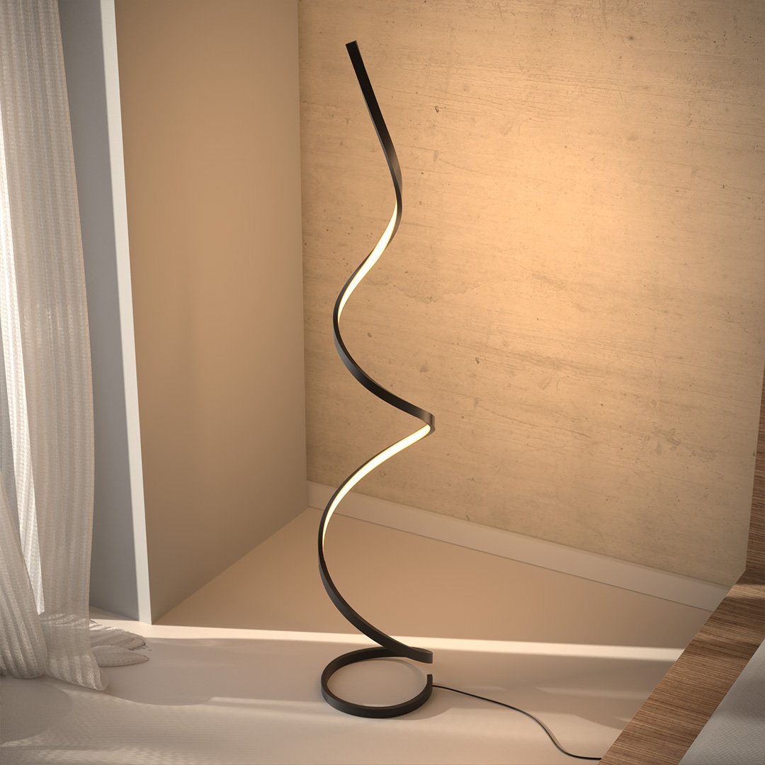 Sculpturale LED Vloerlamp – Moderne Spiraalvormige Designlamp