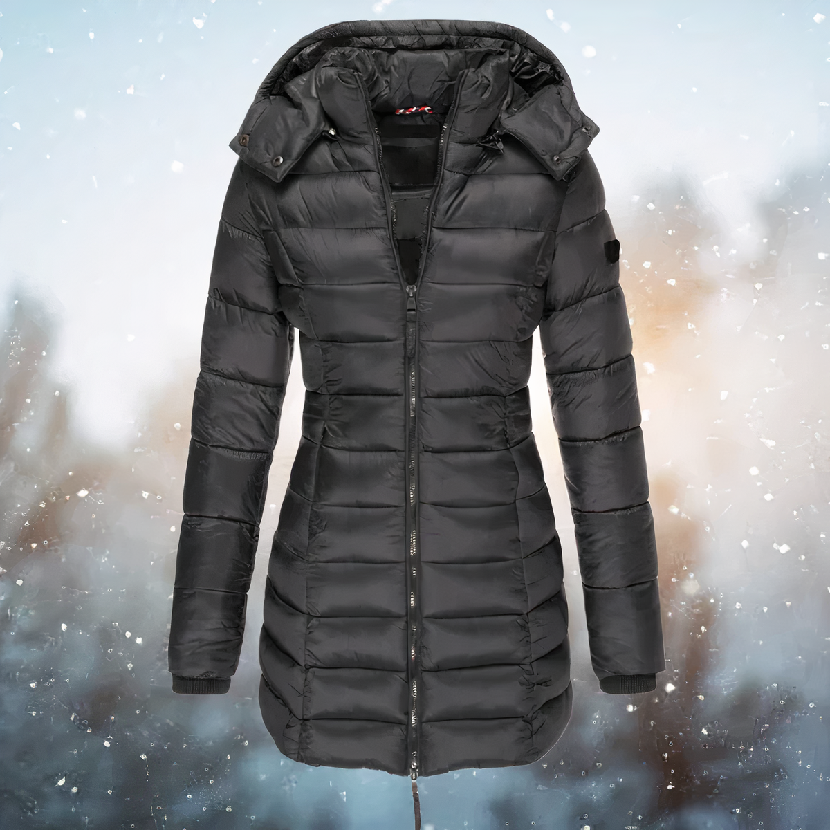 Warme Dames Winterjas met Kapuze – Middellange Comfortabele Jas voor Koude Dagen