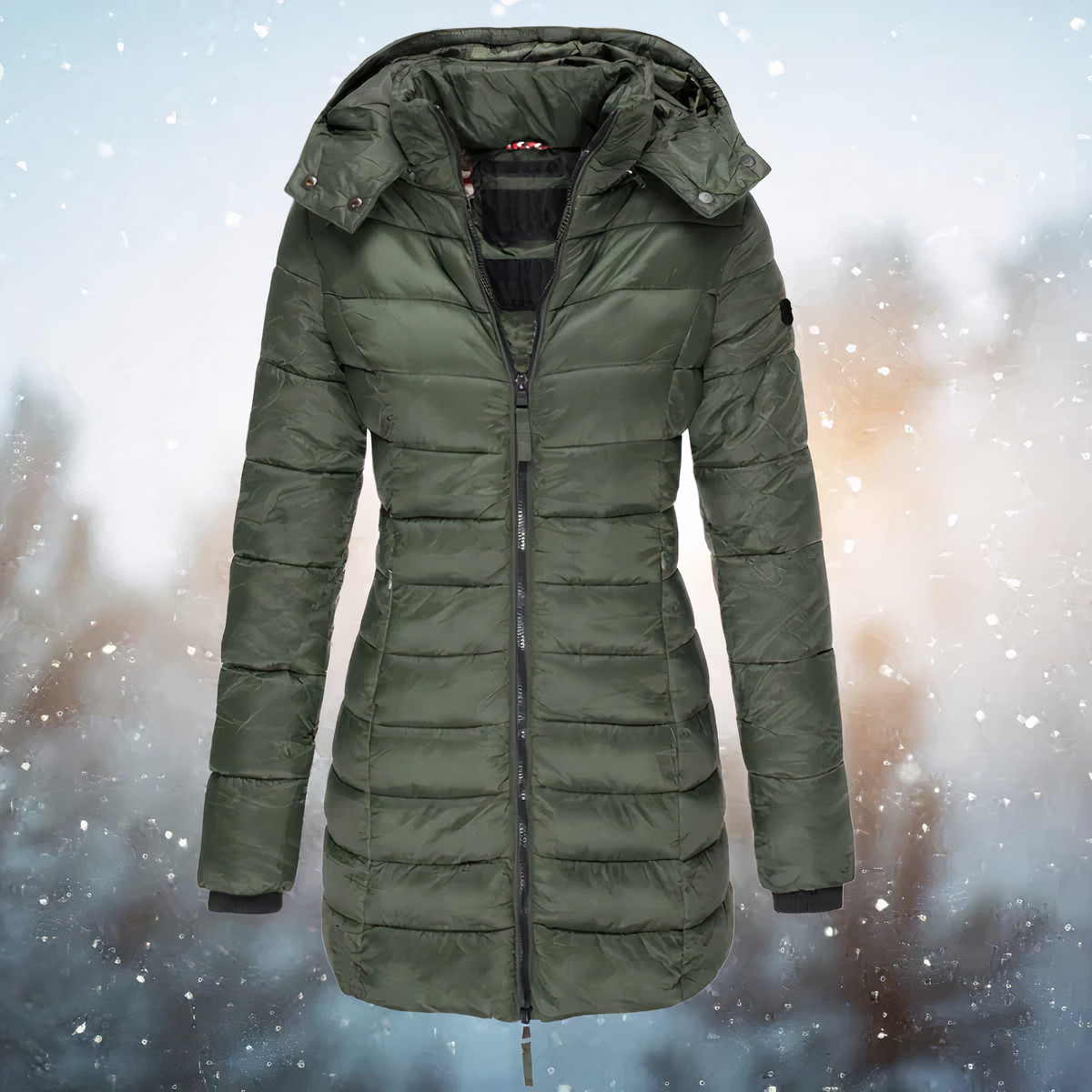 Warme Dames Winterjas met Kapuze – Middellange Comfortabele Jas voor Koude Dagen