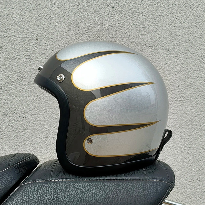 Retro-motorhelm met low-profile en DOT- en ECE-certificering voor veilig rijden