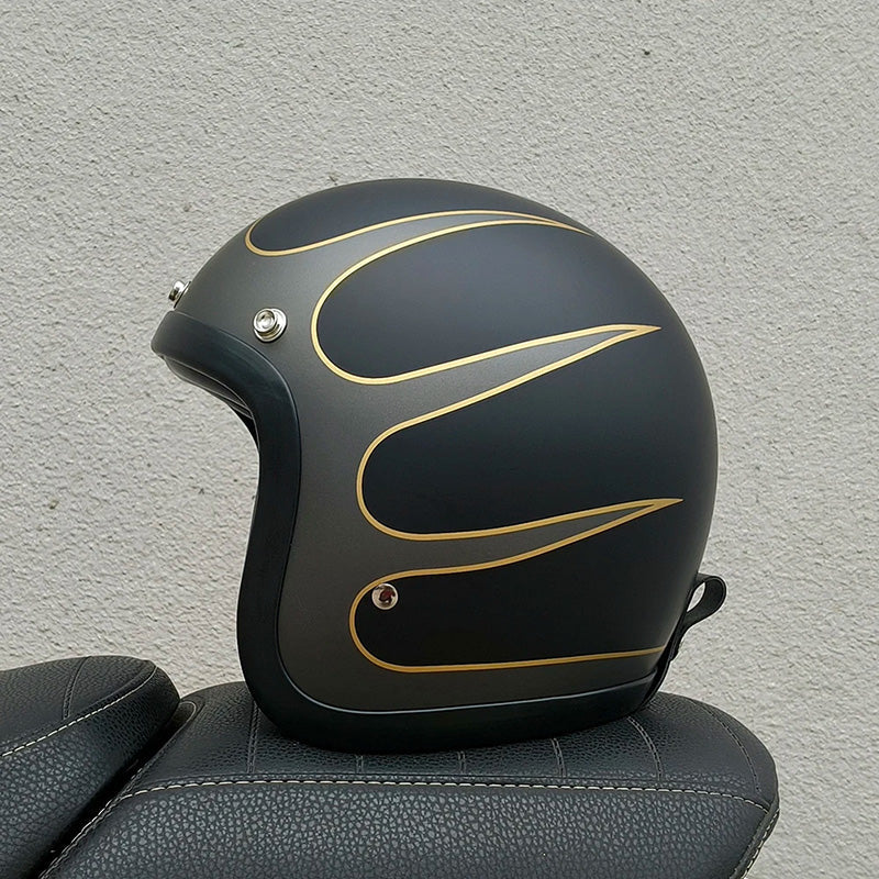 Retro-motorhelm met low-profile en DOT- en ECE-certificering voor veilig rijden