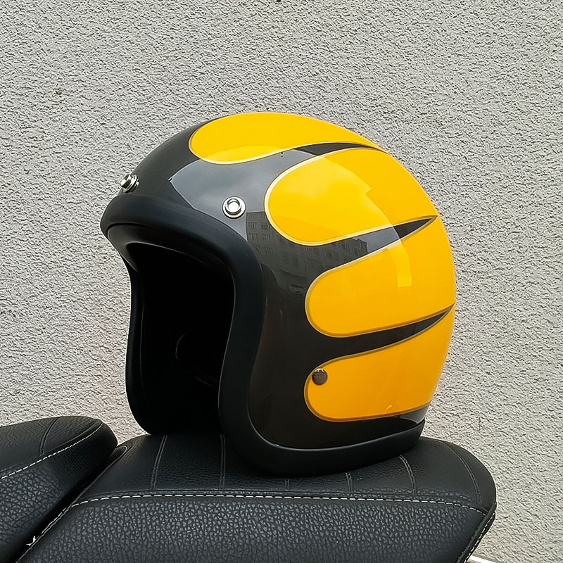 Retro-motorhelm met low-profile en DOT- en ECE-certificering voor veilig rijden