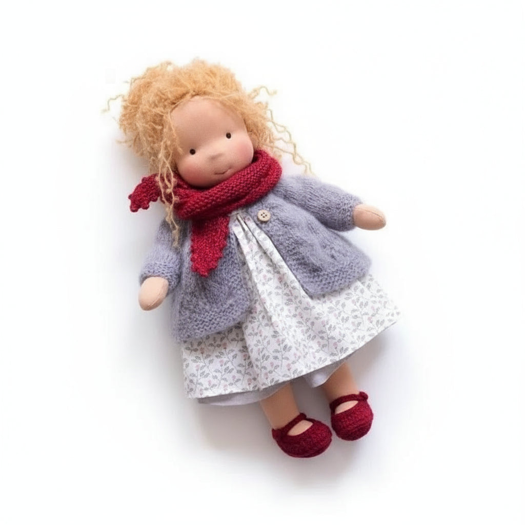 Elora Handgemaakte Waldorf-Pop – Natuurlijke Katoenen Knuffelpop voor Creatief Spel