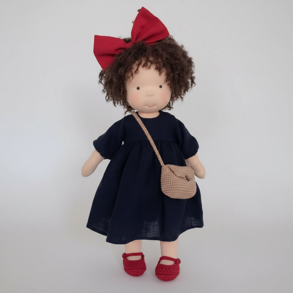 Elora Handgemaakte Waldorf-Pop – Natuurlijke Katoenen Knuffelpop voor Creatief Spel