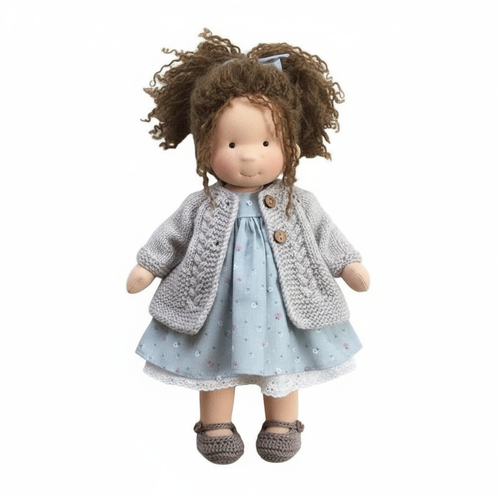Elora Handgemaakte Waldorf-Pop – Natuurlijke Katoenen Knuffelpop voor Creatief Spel