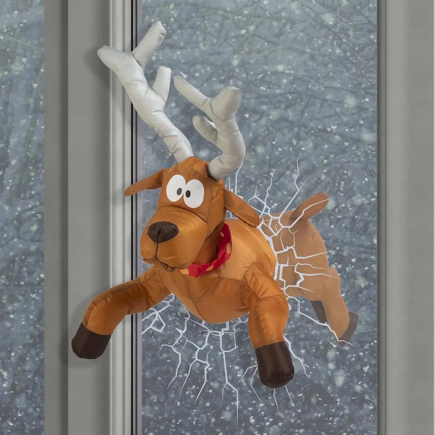 Vrolijke Kerstvensterfiguur ClausKlap – Bewegende, geluid geactiveerde decoratie