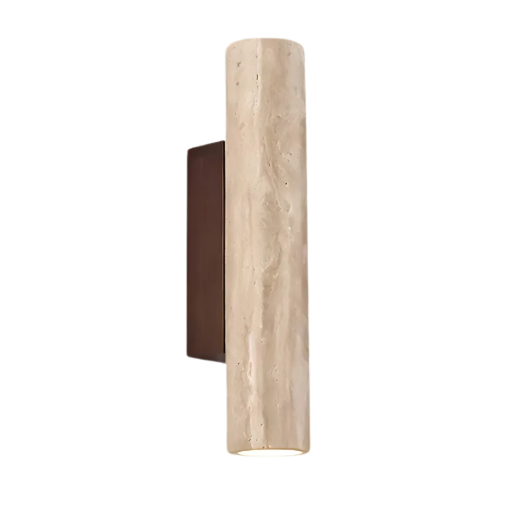 Moderner Minimalistische Travertin-Marmere Cylinder Wandlamp LED 2-Licht