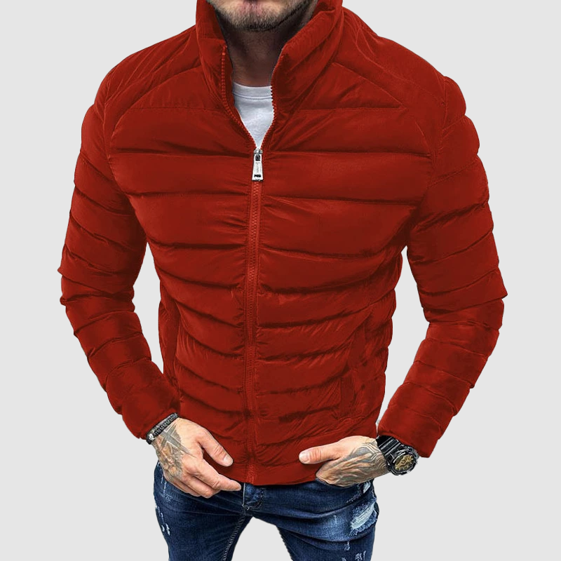 UrbanShield Heren Pufferjack – Slim Fit Winterjack met Hoge Kraag