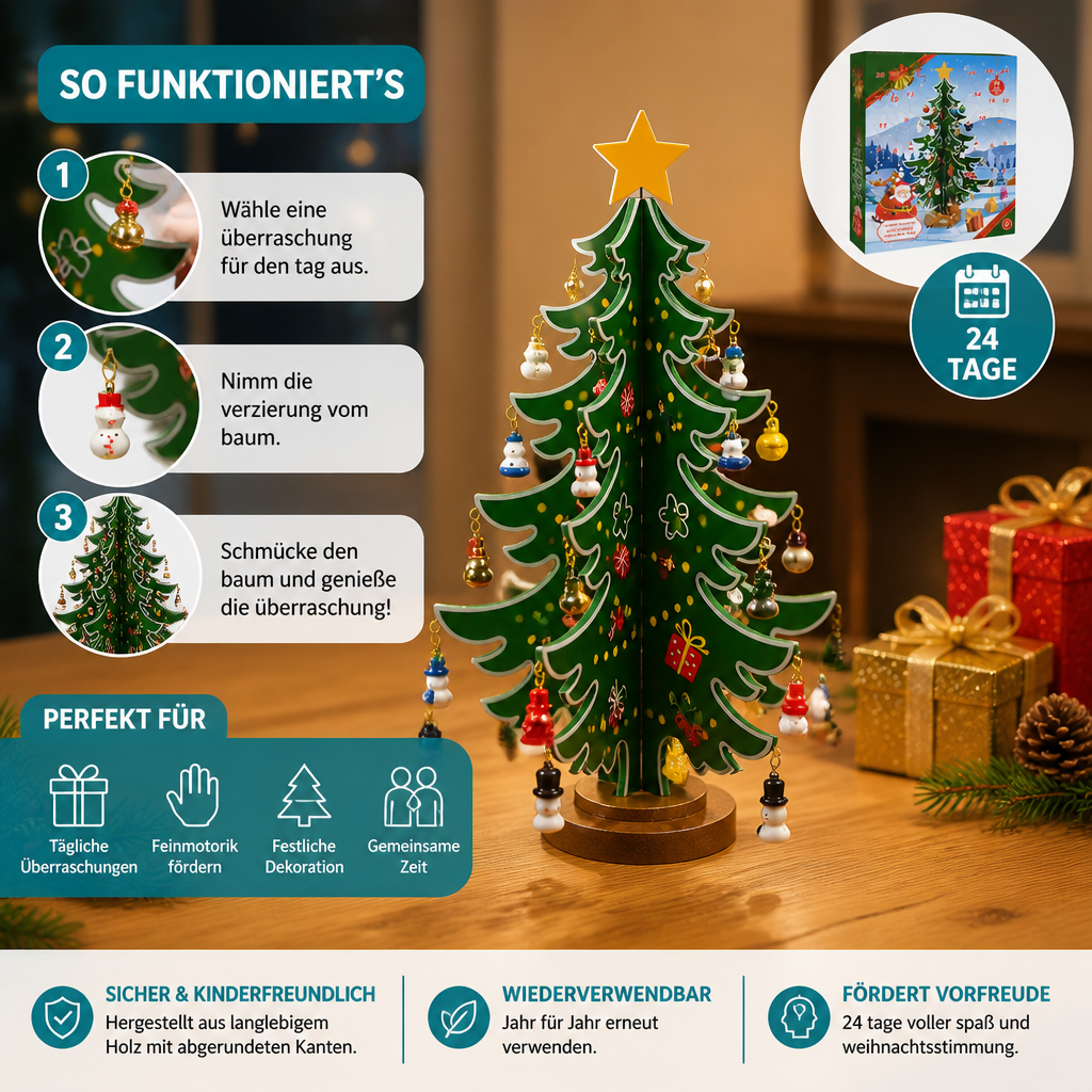 Mini Kerstboomversieringen Adventskalender – 24 Dagen Vol Kerstverrassingen