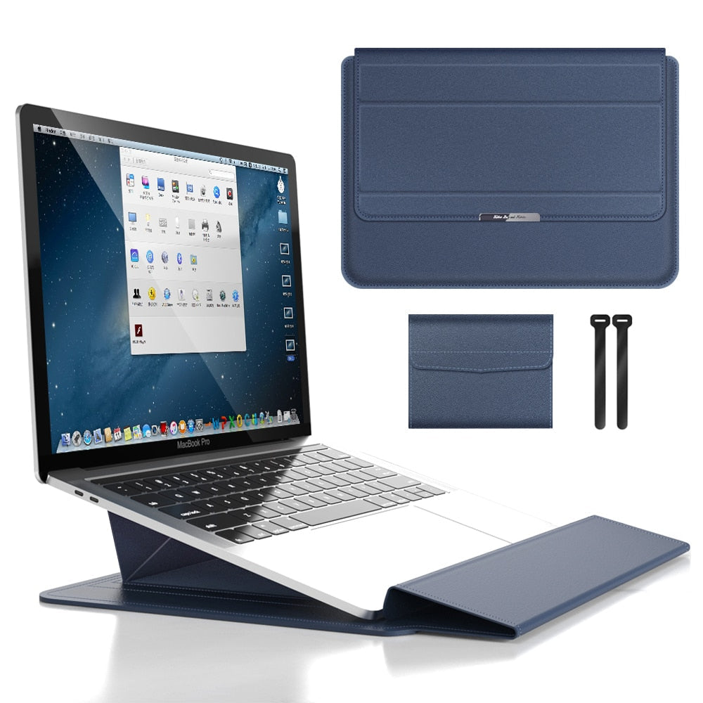 3-in-1 Waterdichte Laptop Sleeve met Schokbestendig Ontwerp en Accessoire Opslag - Elegante MacBook Hoes voor Reizen en Kantoor