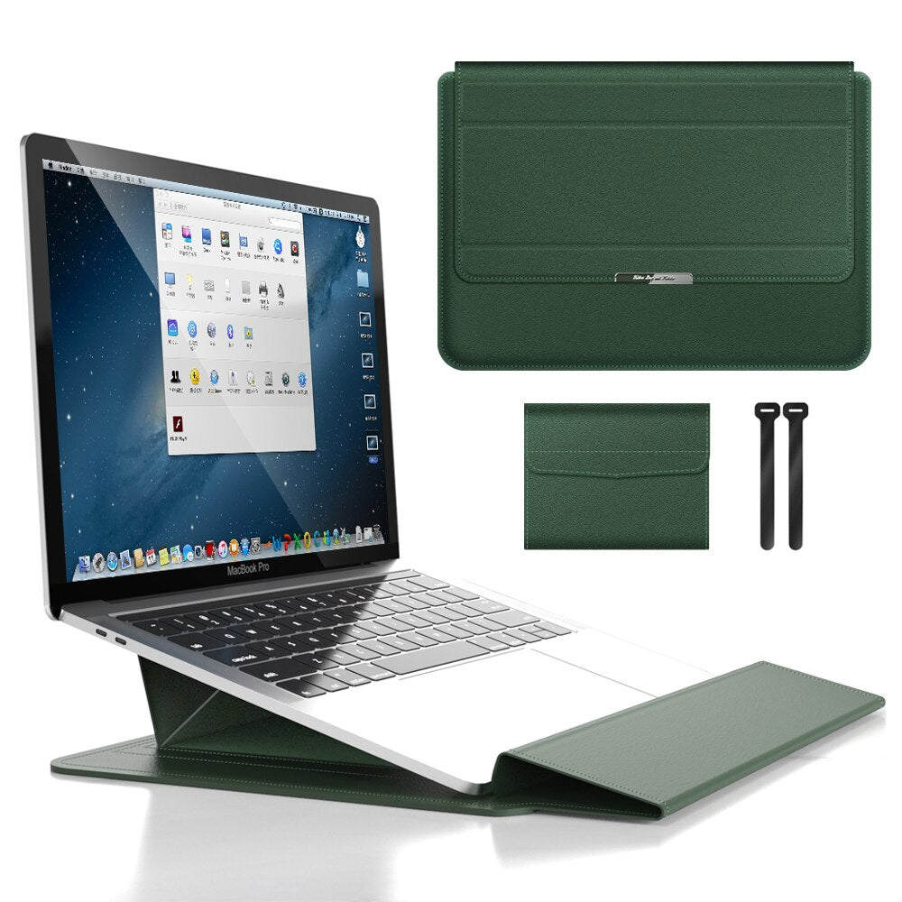 3-in-1 Waterdichte Laptop Sleeve met Schokbestendig Ontwerp en Accessoire Opslag - Elegante MacBook Hoes voor Reizen en Kantoor