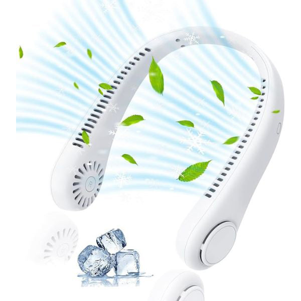 Draagbare Nekventilator met Verstelbare Snelheden – Ergonomisch, Lichtgewicht Ontwerp voor Handsfree Koeling, Lange Batterijduur