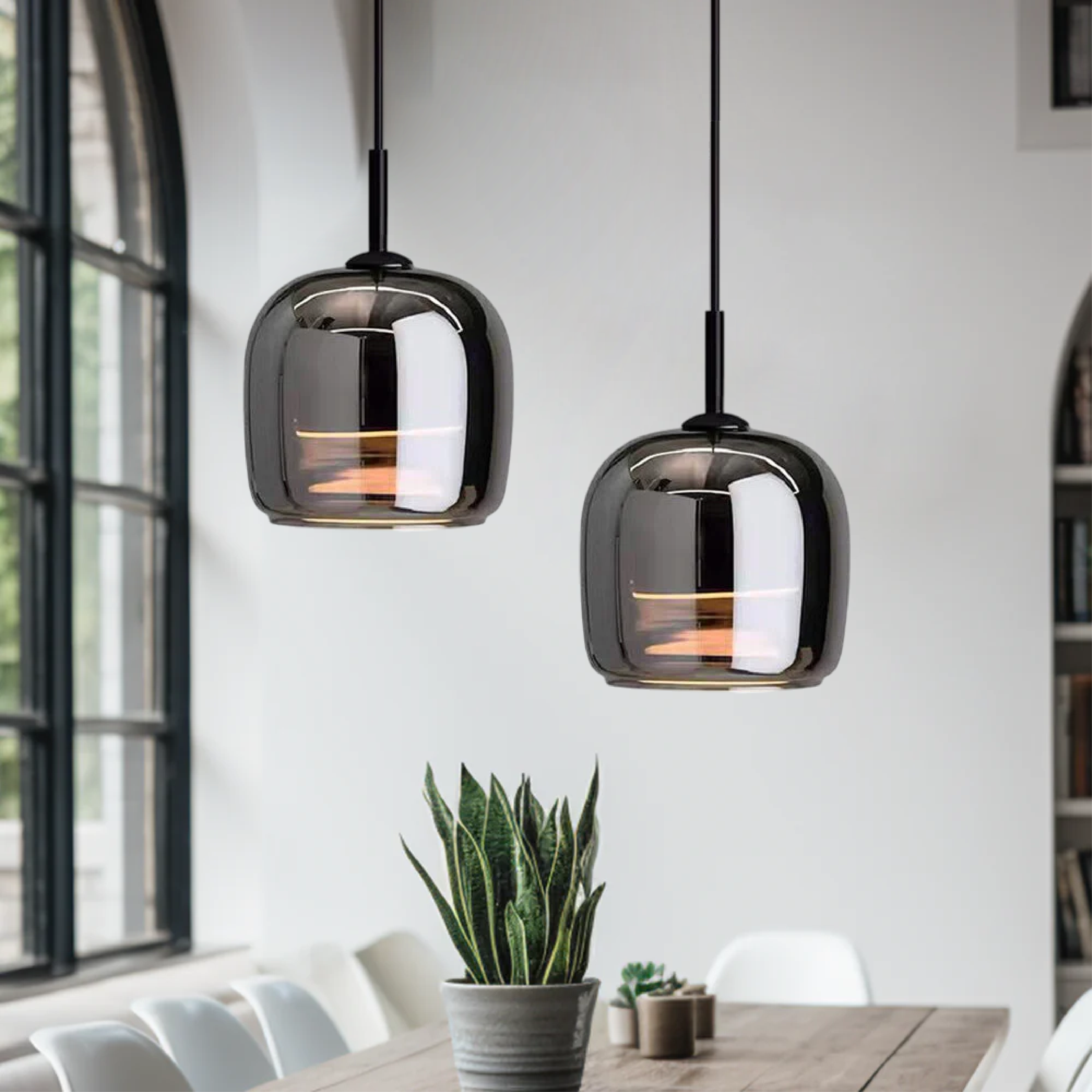 Noordse Zwarte Glazen Hanglamp