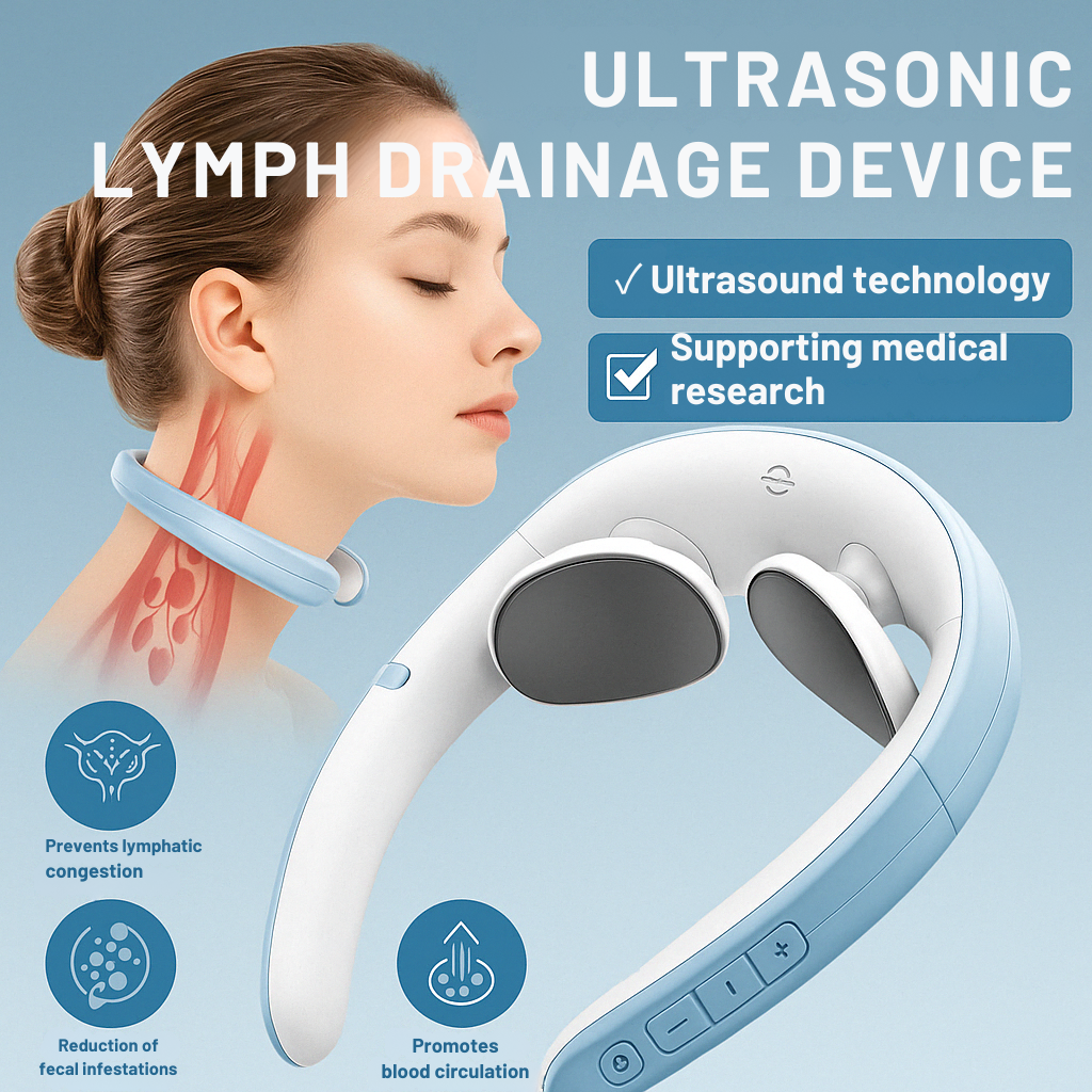Nackenmassagegerät | Ultraschall Lymphdrainage | Draadloze Massagehulp | Vitalize